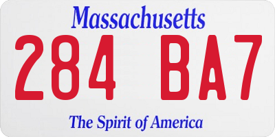 MA license plate 284BA7