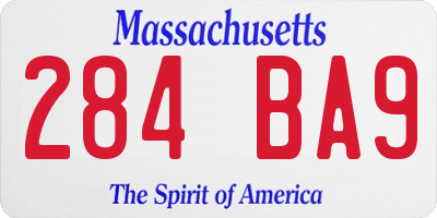MA license plate 284BA9