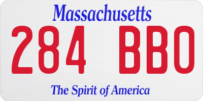 MA license plate 284BB0