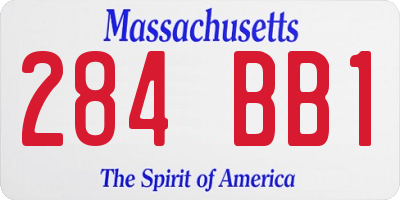 MA license plate 284BB1