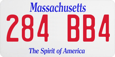 MA license plate 284BB4