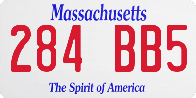 MA license plate 284BB5