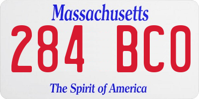 MA license plate 284BC0