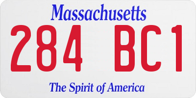 MA license plate 284BC1