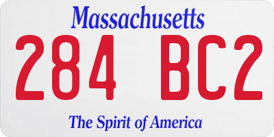 MA license plate 284BC2