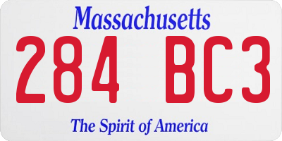 MA license plate 284BC3