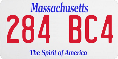 MA license plate 284BC4