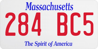 MA license plate 284BC5