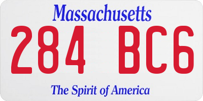 MA license plate 284BC6