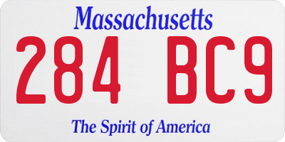 MA license plate 284BC9