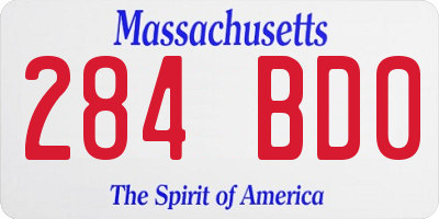 MA license plate 284BD0