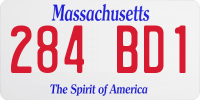 MA license plate 284BD1