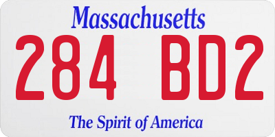 MA license plate 284BD2