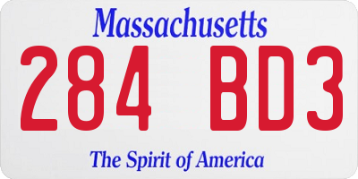 MA license plate 284BD3