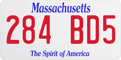 MA license plate 284BD5