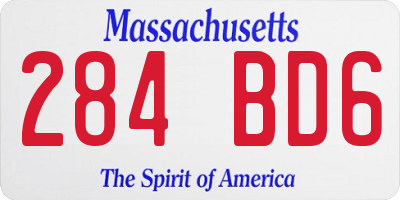 MA license plate 284BD6