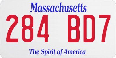 MA license plate 284BD7