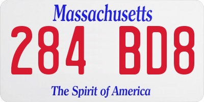 MA license plate 284BD8