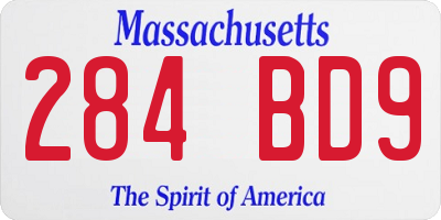 MA license plate 284BD9