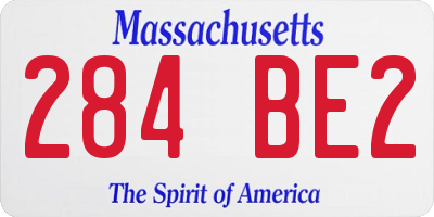 MA license plate 284BE2