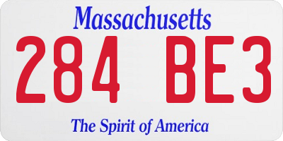 MA license plate 284BE3