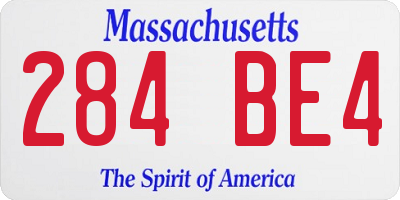 MA license plate 284BE4