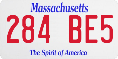 MA license plate 284BE5