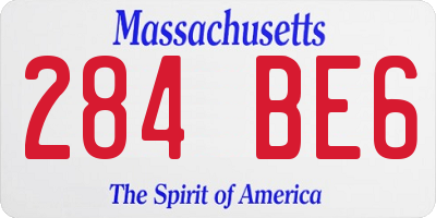 MA license plate 284BE6