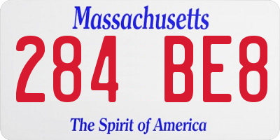 MA license plate 284BE8