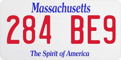 MA license plate 284BE9