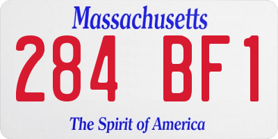 MA license plate 284BF1