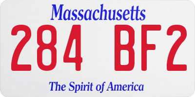 MA license plate 284BF2