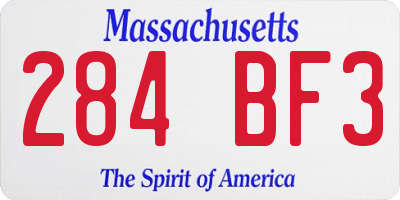 MA license plate 284BF3