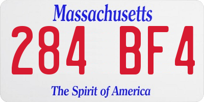 MA license plate 284BF4