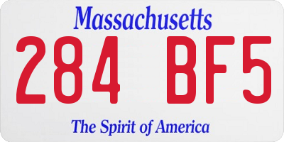 MA license plate 284BF5