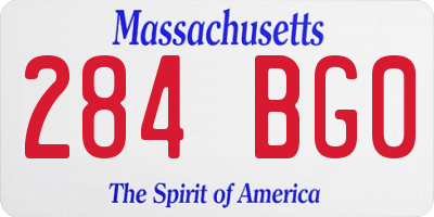MA license plate 284BG0