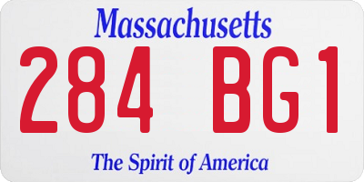 MA license plate 284BG1