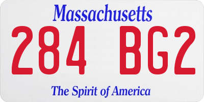 MA license plate 284BG2