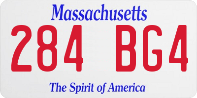 MA license plate 284BG4