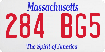 MA license plate 284BG5