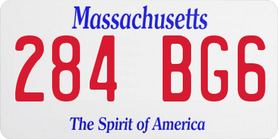 MA license plate 284BG6