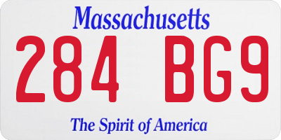 MA license plate 284BG9