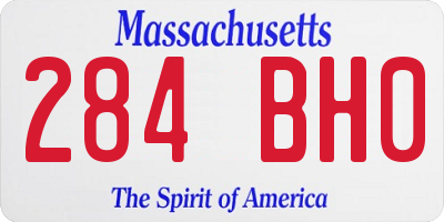 MA license plate 284BH0