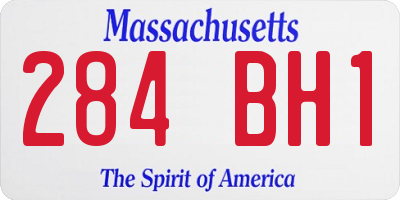 MA license plate 284BH1