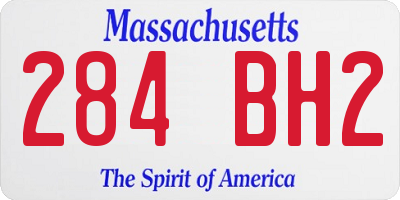 MA license plate 284BH2