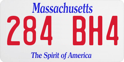 MA license plate 284BH4