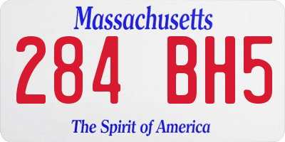 MA license plate 284BH5