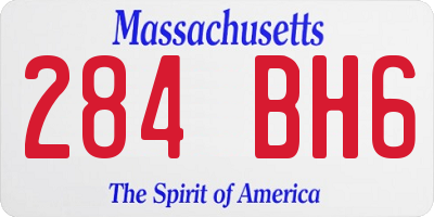 MA license plate 284BH6