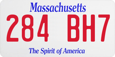 MA license plate 284BH7
