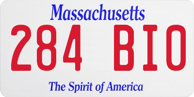 MA license plate 284BI0